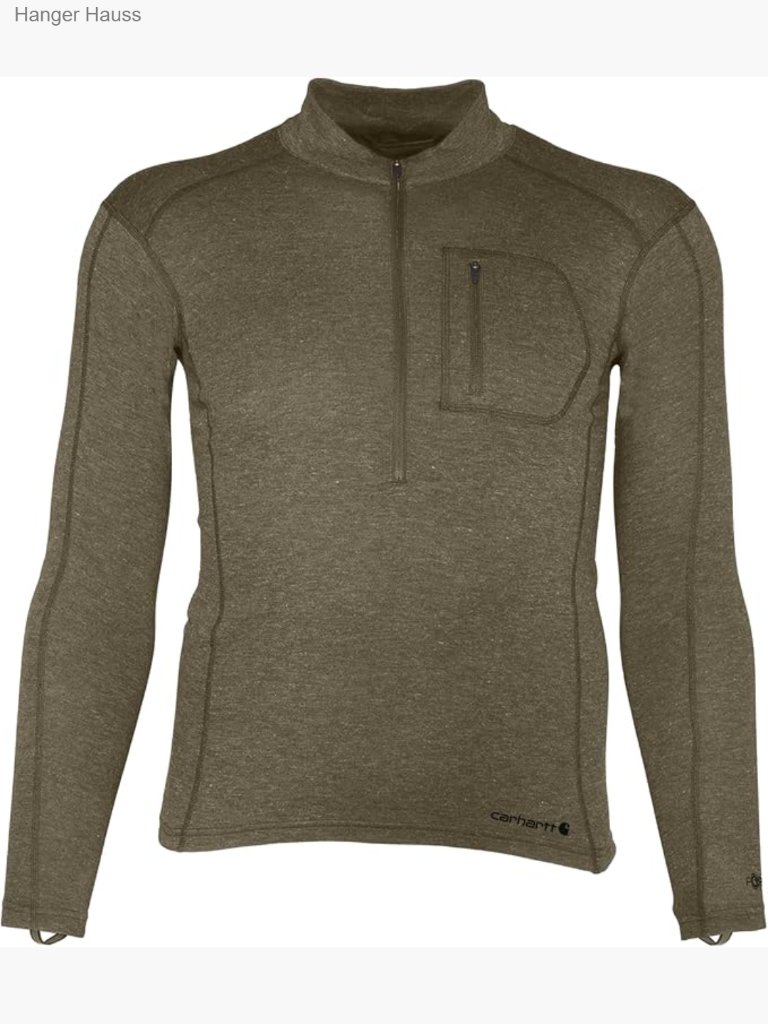 Men's Force Midweight Synthetic-Wool Base Layer Quarter-Zip Pocket Top